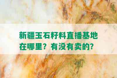 新疆玉石籽料直播基地在哪里？有没有卖的？