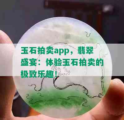 玉石拍卖app，翡翠盛宴：体验玉石拍卖的极致乐趣！