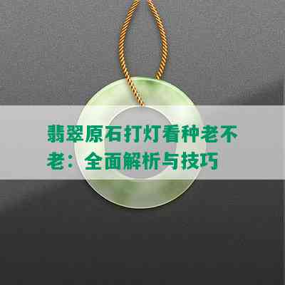 翡翠原石打灯看种老不老：全面解析与技巧