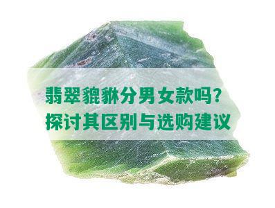 翡翠貔貅分男女款吗？探讨其区别与选购建议