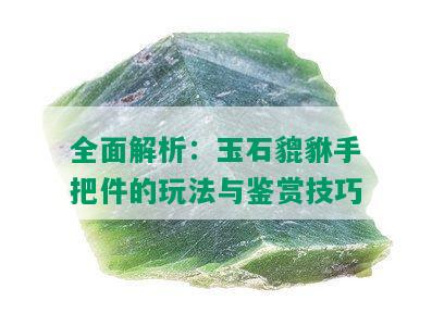 全面解析：玉石貔貅手把件的玩法与鉴赏技巧