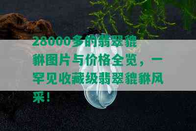 28000多的翡翠貔貅图片与价格全览，一罕见收藏级翡翠貔貅风采！