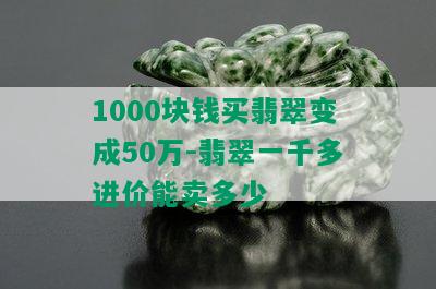 1000块钱买翡翠变成50万-翡翠一千多进价能卖多少