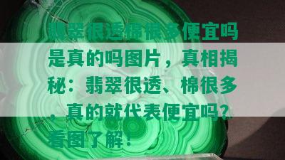 翡翠很透棉很多便宜吗是真的吗图片，真相揭秘：翡翠很透、棉很多，真的就代表便宜吗？看图了解！