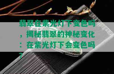 翡翠在紫光灯下变色吗，揭秘翡翠的神秘变化：在紫光灯下会变色吗？