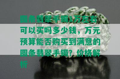 圆条翡翠手镯1万左右可以买吗多少钱，万元预算能否购买到满意的圆条翡翠手镯？价格解析