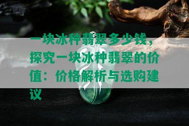 一块冰种翡翠多少钱，探究一块冰种翡翠的价值：价格解析与选购建议