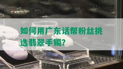 如何用广东话帮粉丝挑选翡翠手镯？