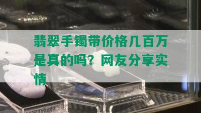 翡翠手镯带价格几百万是真的吗？网友分享实情