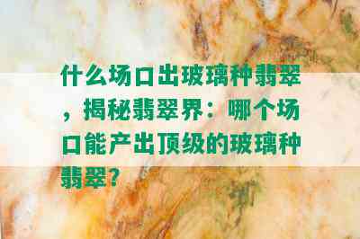 什么场口出玻璃种翡翠，揭秘翡翠界：哪个场口能产出顶级的玻璃种翡翠？