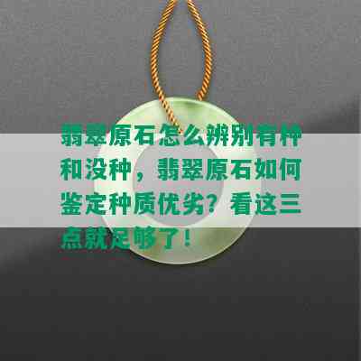 翡翠原石怎么辨别有种和没种，翡翠原石如何鉴定种质优劣？看这三点就足够了！