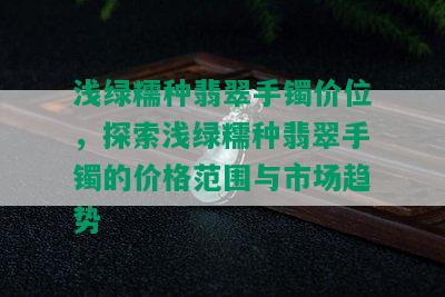 浅绿糯种翡翠手镯价位，探索浅绿糯种翡翠手镯的价格范围与市场趋势