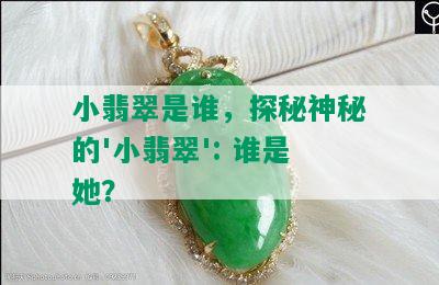 小翡翠是谁，探秘神秘的'小翡翠': 谁是她？