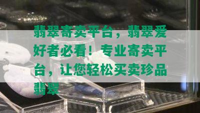 翡翠寄卖平台，翡翠爱好者必看！专业寄卖平台，让您轻松买卖珍品翡翠