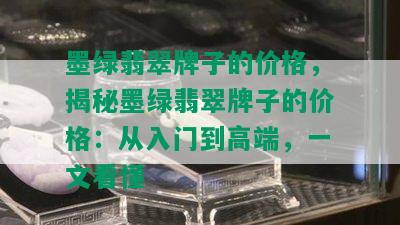 墨绿翡翠牌子的价格，揭秘墨绿翡翠牌子的价格：从入门到高端，一文看懂