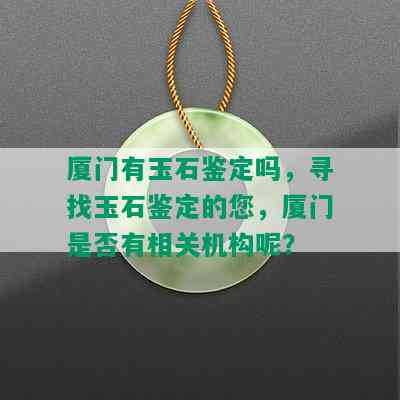 厦门有玉石鉴定吗，寻找玉石鉴定的您，厦门是否有相关机构呢？