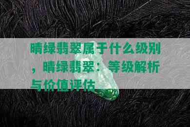 晴绿翡翠属于什么级别，晴绿翡翠：等级解析与价值评估