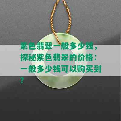 紫色翡翠一般多少钱，探秘紫色翡翠的价格：一般多少钱可以购买到？