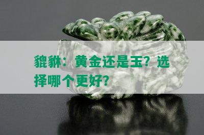 貔貅：黄金还是玉？选择哪个更好？