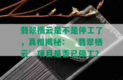 翡翠栖云是不是停工了，真相揭秘：‘翡翠栖云’项目是否已停工？