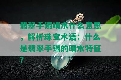 翡翠手镯晴水什么意思，解析珠宝术语：什么是翡翠手镯的晴水特征？