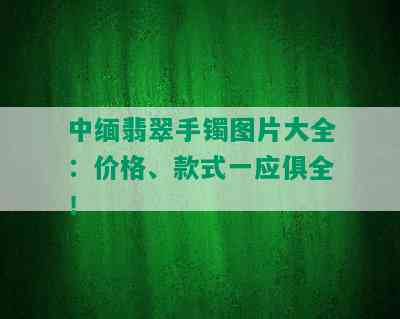 中缅翡翠手镯图片大全：价格、款式一应俱全！