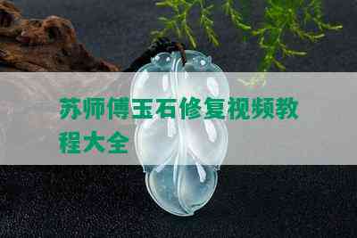 苏师傅玉石修复视频教程大全