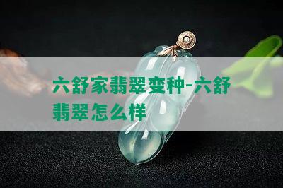 六舒家翡翠变种-六舒翡翠怎么样