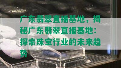 广东翡翠直播基地，揭秘广东翡翠直播基地：探索珠宝行业的未来趋势