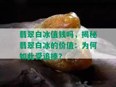 翡翠白冰值钱吗，揭秘翡翠白冰的价值：为何如此受追捧？