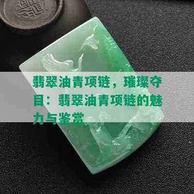 翡翠油青项链，璀璨夺目：翡翠油青项链的魅力与鉴赏