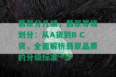 翡翠分几级，翡翠等级划分：从A货到B C货，全面解析翡翠品质的分级标准