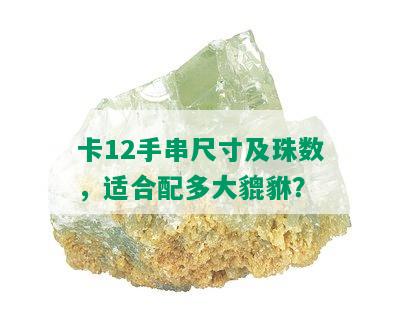 卡12手串尺寸及珠数，适合配多大貔貅？