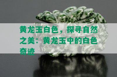 黄龙玉白色，探寻自然之美：黄龙玉中的白色奇迹