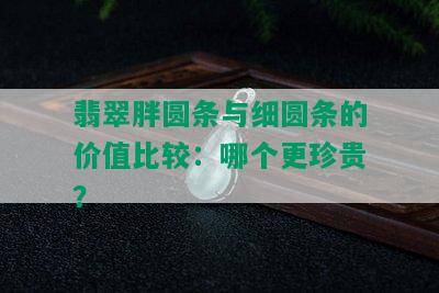 翡翠胖圆条与细圆条的价值比较：哪个更珍贵？