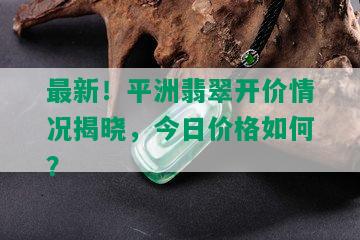 最新！平洲翡翠开价情况揭晓，今日价格如何？