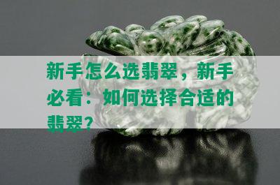 新手怎么选翡翠，新手必看：如何选择合适的翡翠？