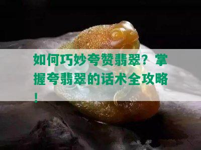 如何巧妙夸赞翡翠？掌握夸翡翠的话术全攻略！