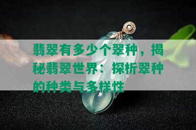 翡翠有多少个翠种，揭秘翡翠世界：探析翠种的种类与多样性