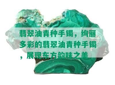 翡翠油青种手镯，绚丽多彩的翡翠油青种手镯，展现东方韵味之美