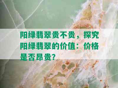 阳绿翡翠贵不贵，探究阳绿翡翠的价值：价格是否昂贵？