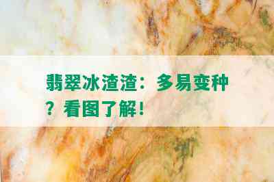 翡翠冰渣渣：多易变种？看图了解！