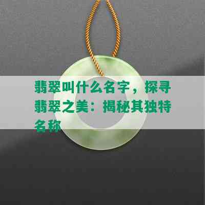 翡翠叫什么名字，探寻翡翠之美：揭秘其独特名称