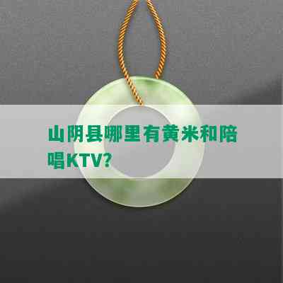 山阴县哪里有黄米和陪唱KTV？