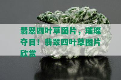 翡翠四叶草图片，璀璨夺目！翡翠四叶草图片欣赏