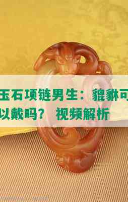 玉石项链男生：貔貅可以戴吗？ 视频解析