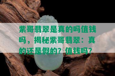 紫哥翡翠是真的吗值钱吗，揭秘紫哥翡翠：真的还是假的？值钱吗？