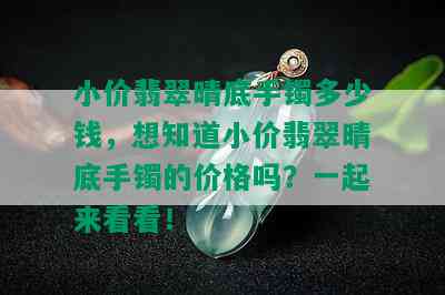 小价翡翠晴底手镯多少钱，想知道小价翡翠晴底手镯的价格吗？一起来看看！