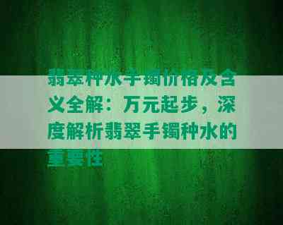 翡翠种水手镯价格及含义全解：万元起步，深度解析翡翠手镯种水的重要性