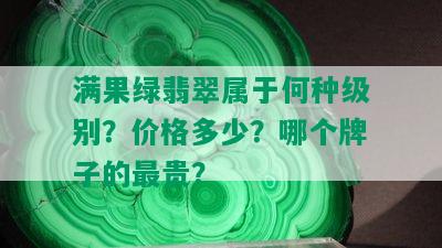 满果绿翡翠属于何种级别？价格多少？哪个牌子的最贵？